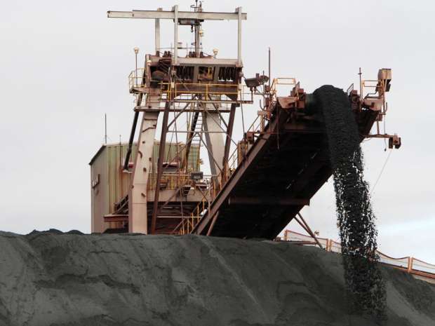 Ore is sorted before being shipped from Sept-Îles's deep water port