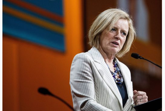 Alberta Premier Rachel Notley gives a speech during the 2016 NDP Federal Convention in Edmonton.