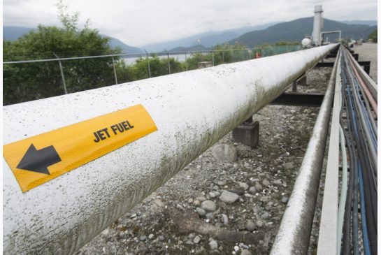 A pipeline at the Kinder Morgan Trans Mountain Expansion Project in Burnaby, B.C.