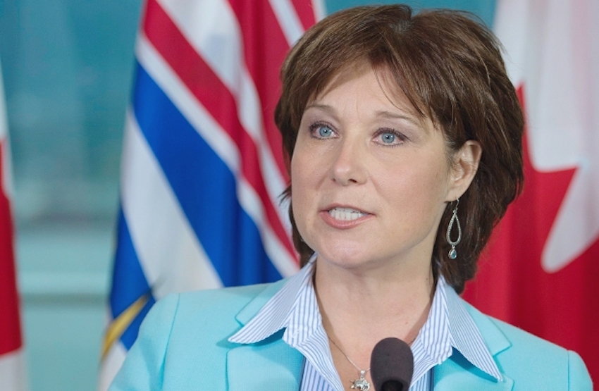 BC Premier Christy Clark announcing a carbon tax freeze in 2015